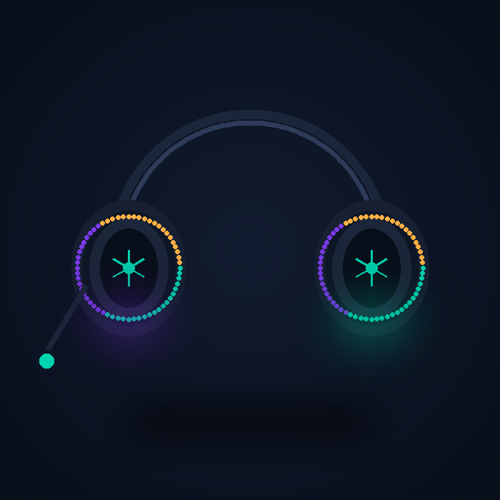 Игровая гарнитура Kraken Sonar 7.1 с RGB-кольцами вокруг чашек и микрофоном